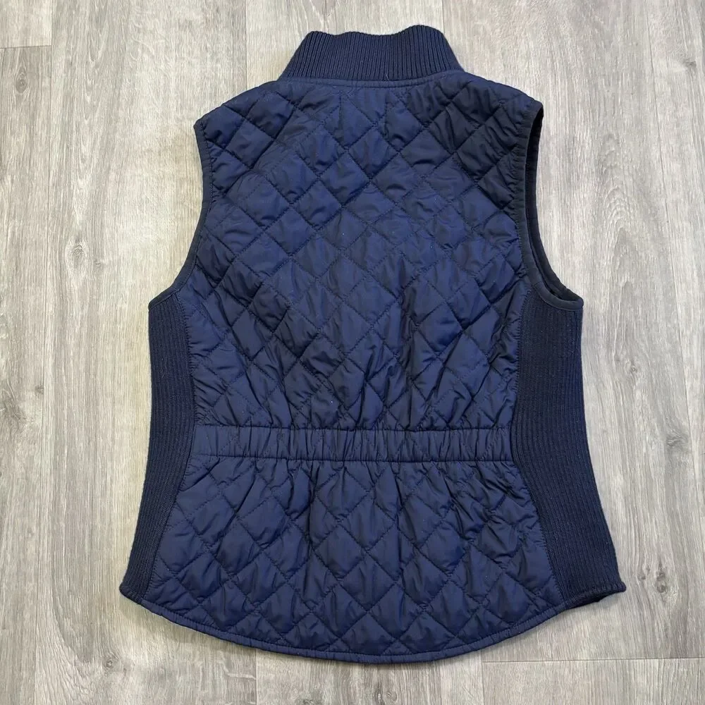 Ralph Lauren Vest Girls Size XL 16 Blue Crest Equestrian Quilted Puffer Full Zip